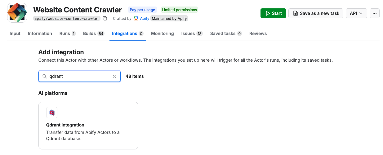 Website Content Crawler with Qdrant integration